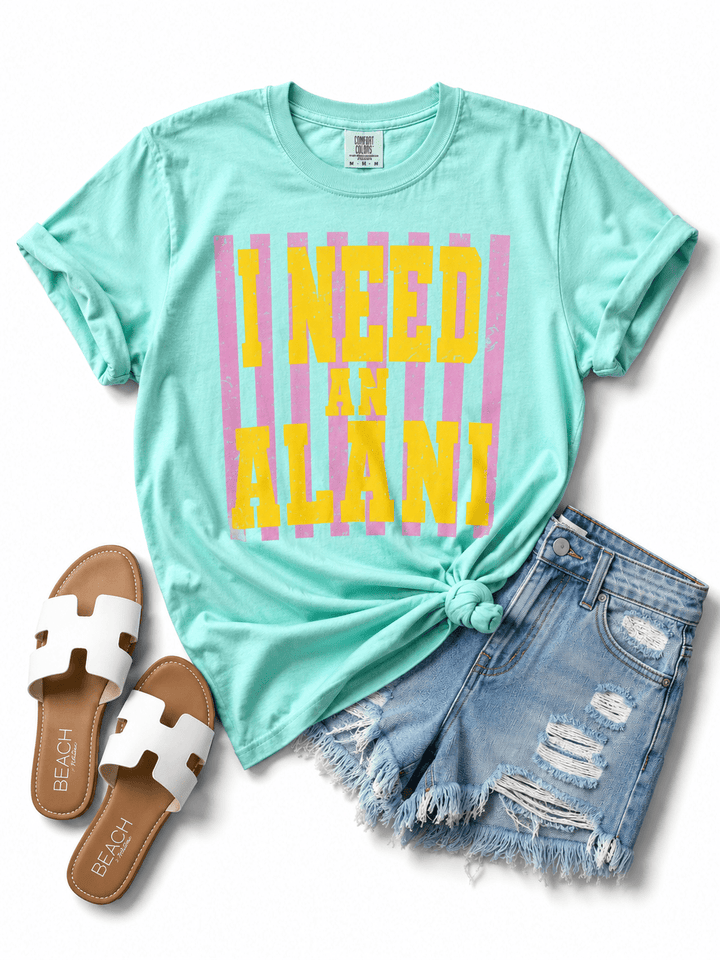 Plus/Reg Short Sleeve "I Need an Alani" Graphic Tee - Freckled Poppy