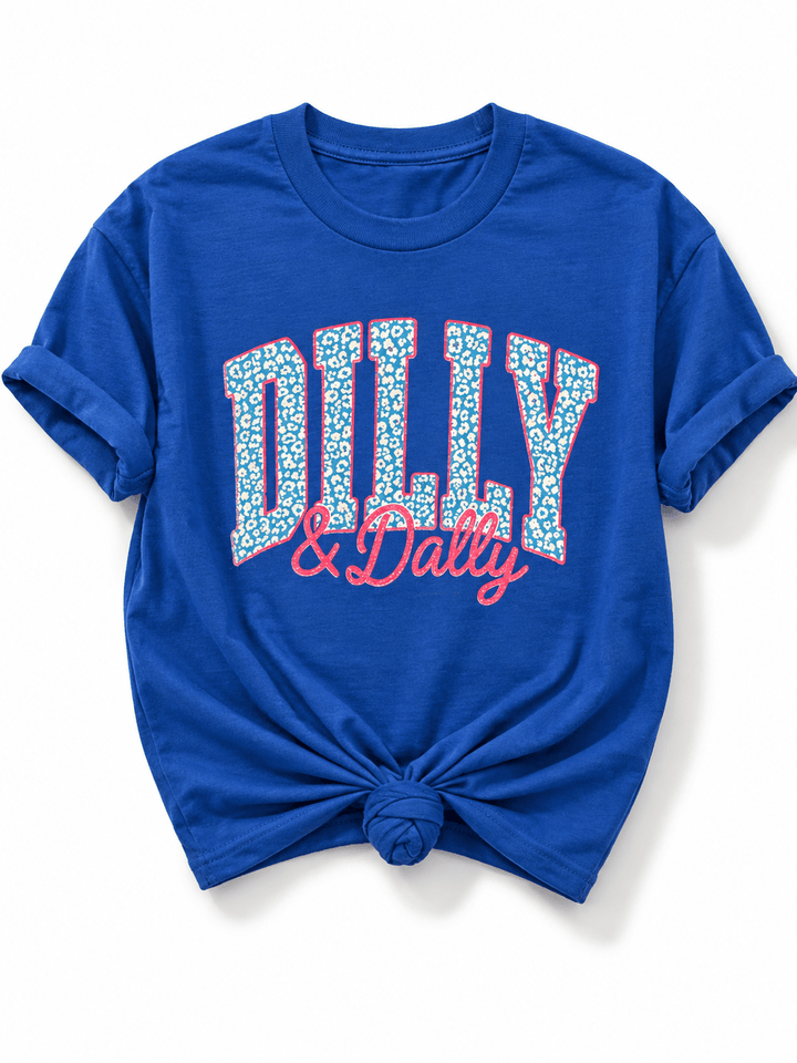 Plus/Reg Short Sleeve "Dilly & Dally" Graphic Tee - Freckled Poppy