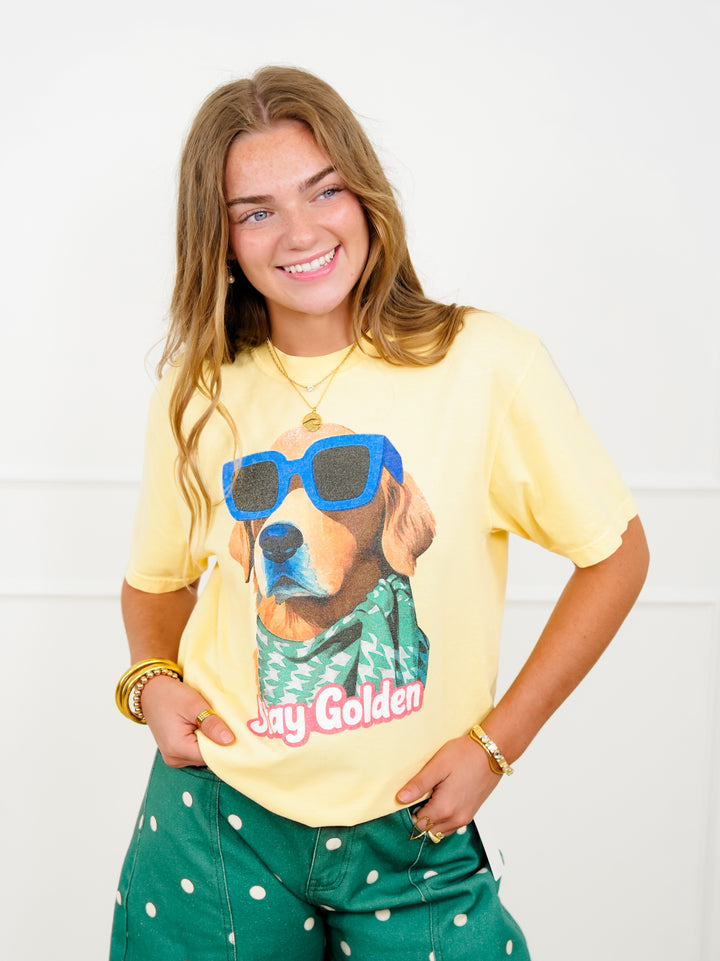 Plus/Reg Short Sleeve "Stay Golden" Graphic Tee - Freckled Poppy
