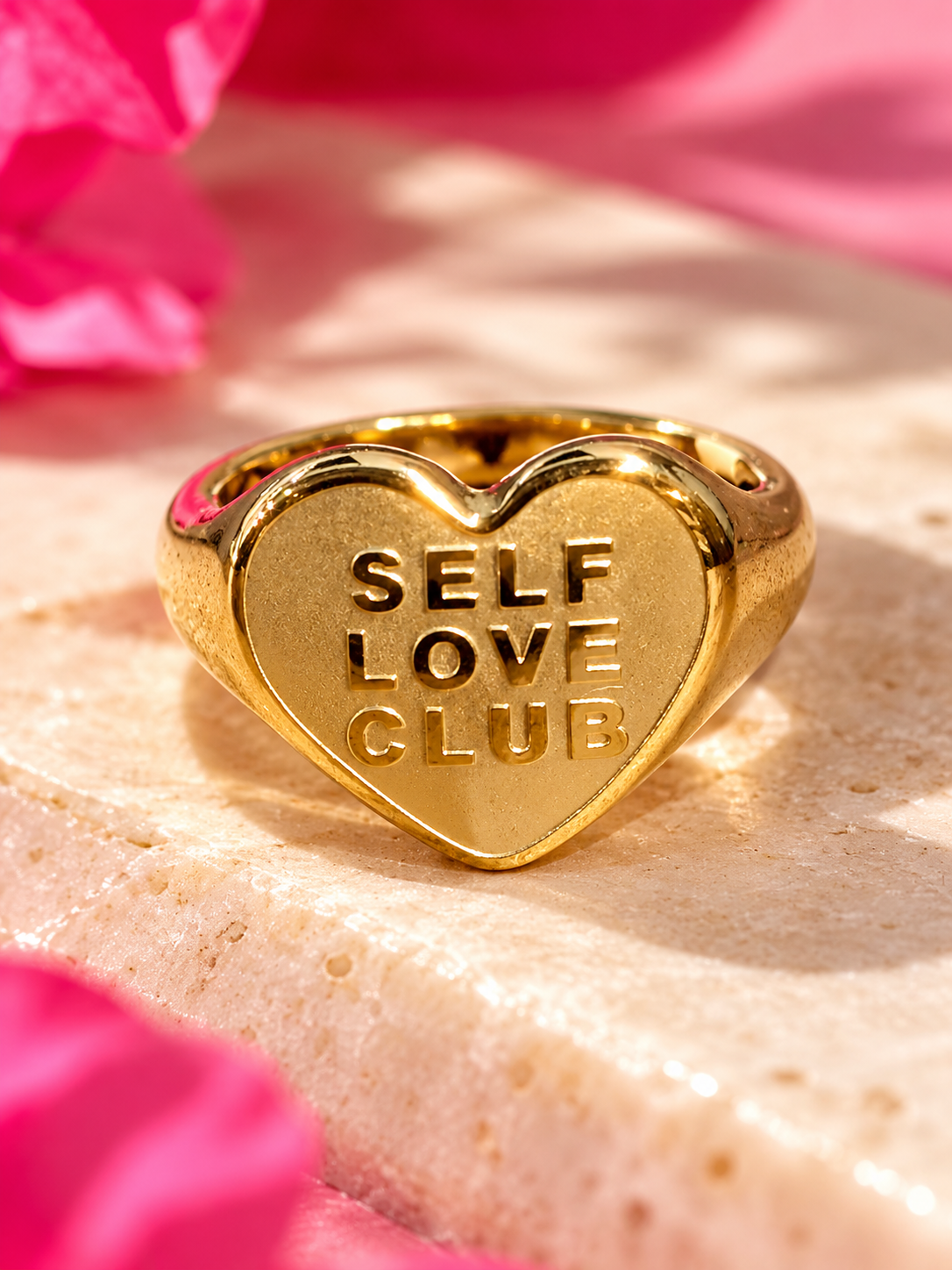 Gold Plated "Self Love Club" Heart Ring