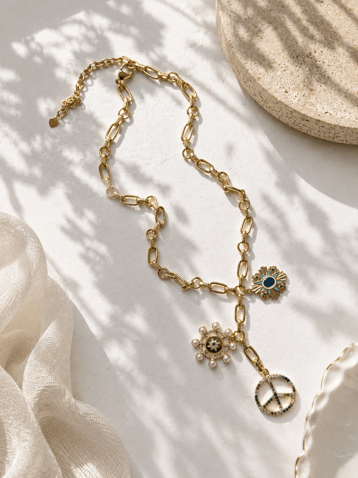Cluster Charm Necklace - Freckled Poppy