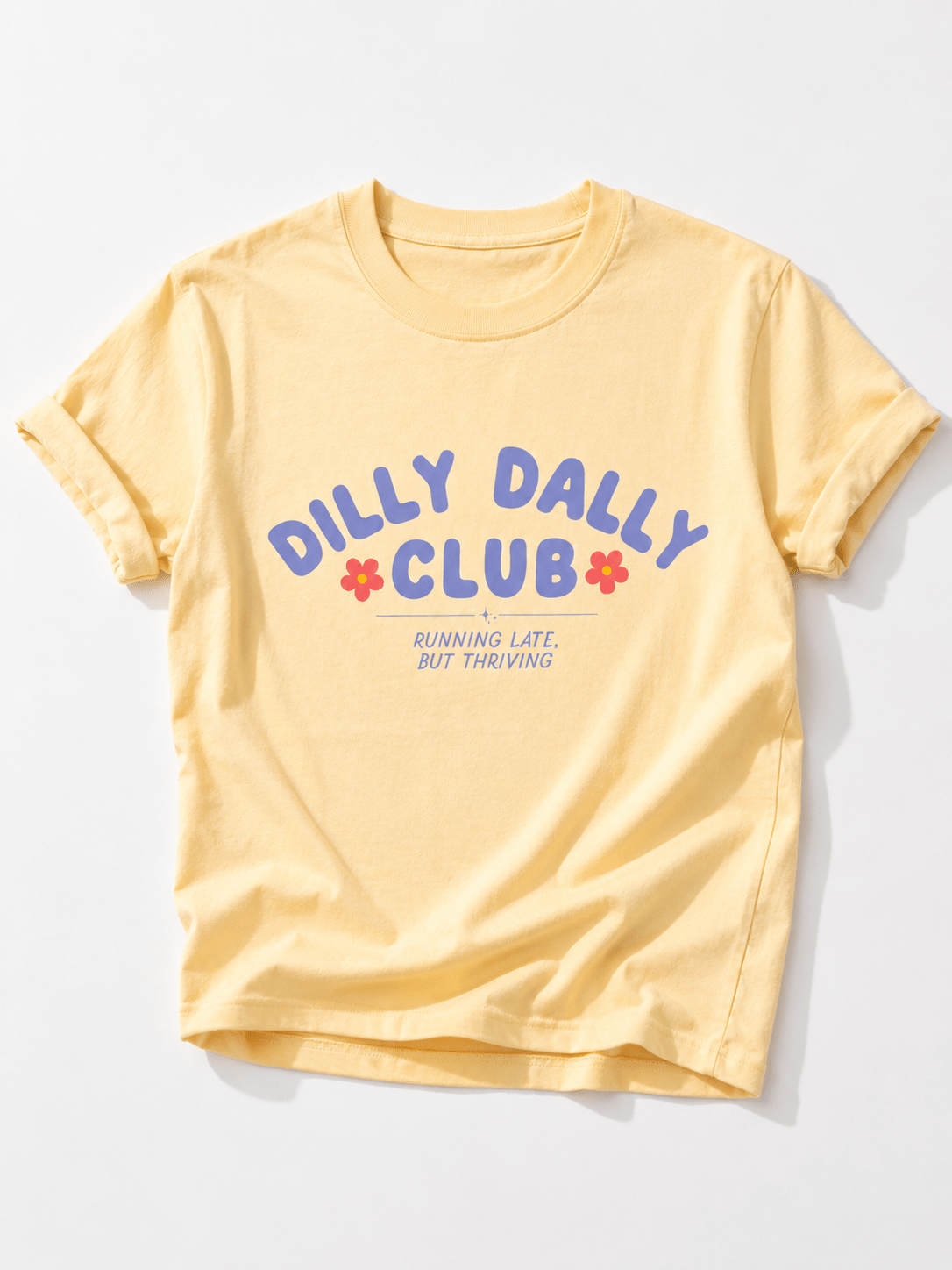 Plus/Reg Short Sleeve Dilly Dally Club Graphic Tee - Freckled Poppy
