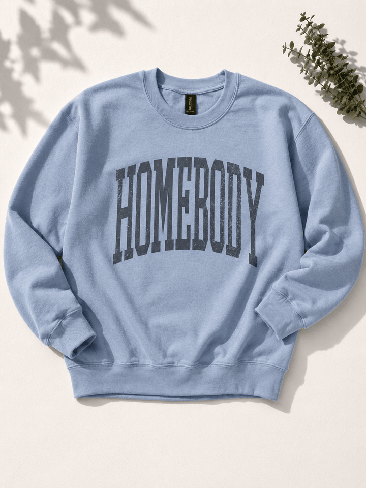 Plus/Reg Long Sleeve "Homebody" Graphic Sweatshirt - Freckled Poppy
