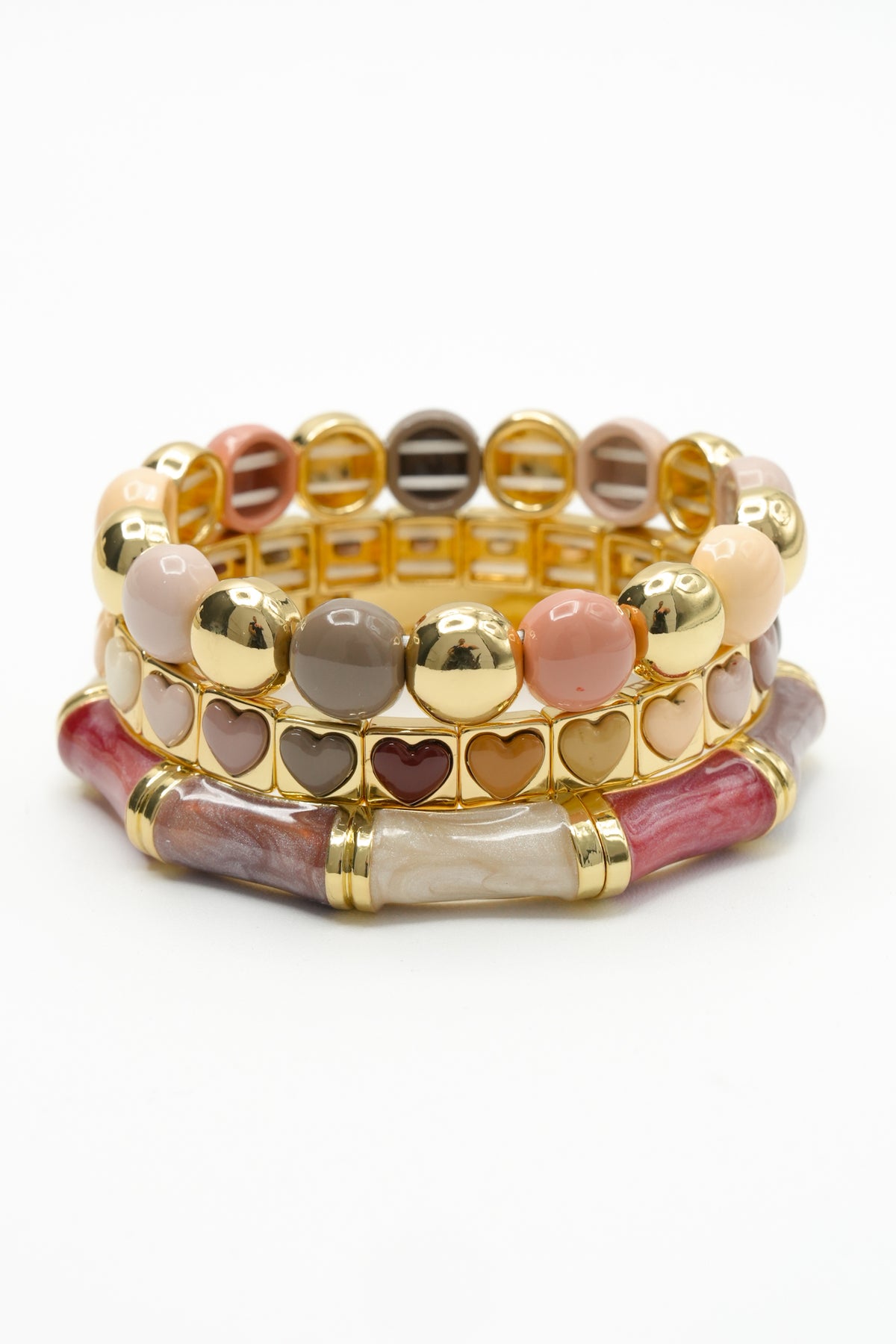 Treasure Jewels Chic Neutral Stack Bracelet Set - Freckled Poppy