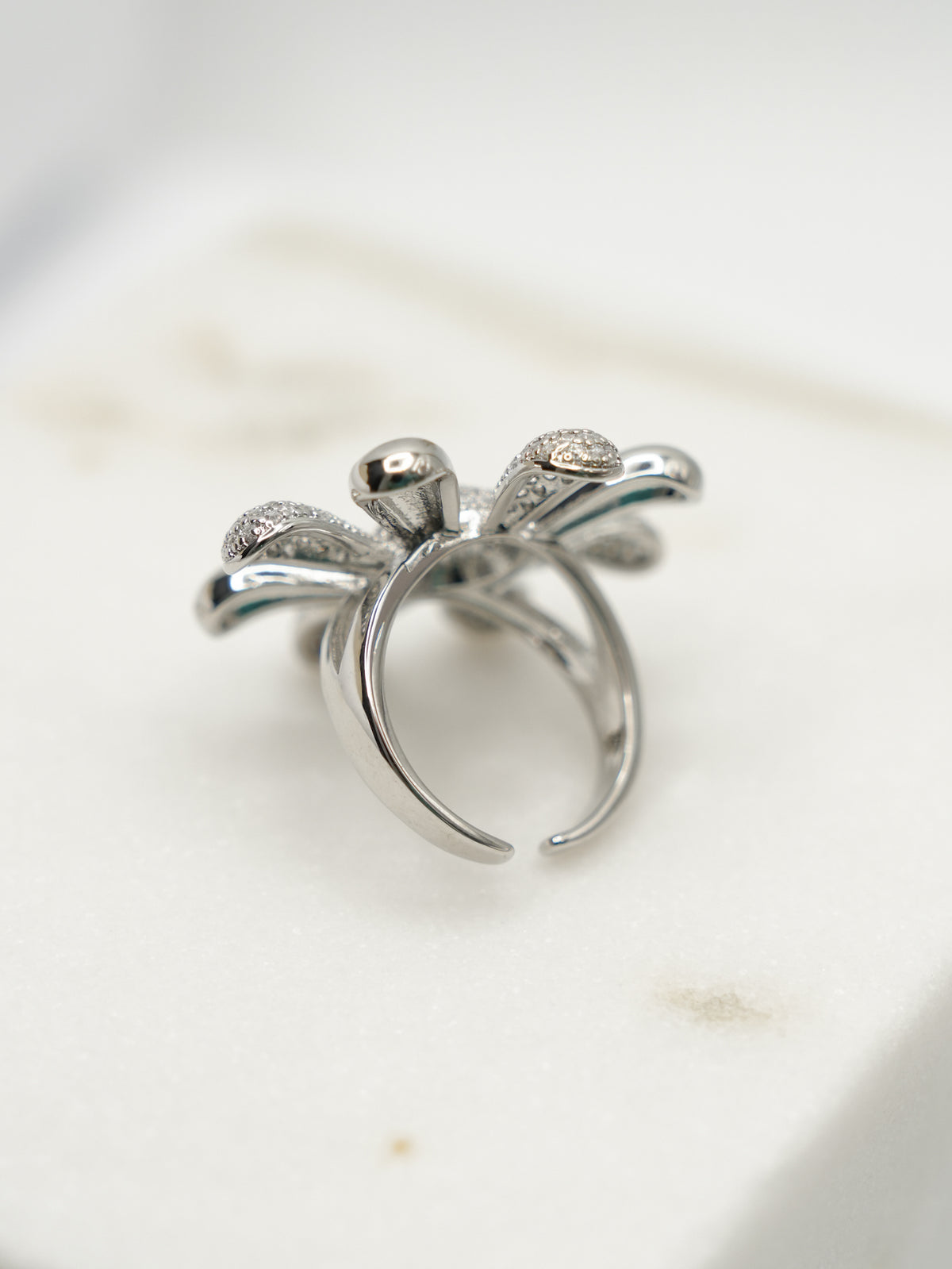 CZ Flower Ring - Freckled Poppy