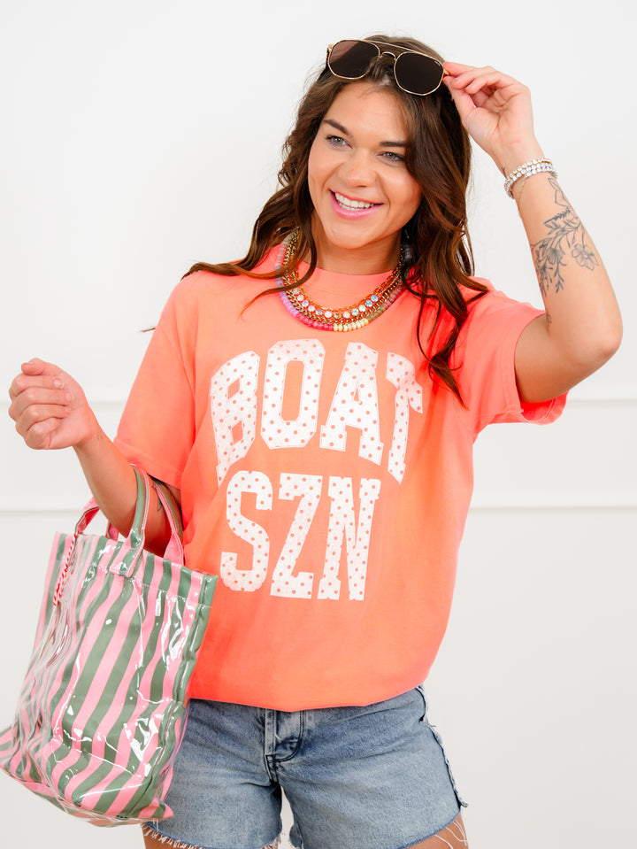 Plus/Reg Short Sleeve "Boat SZN" Graphic Tee - Freckled Poppy