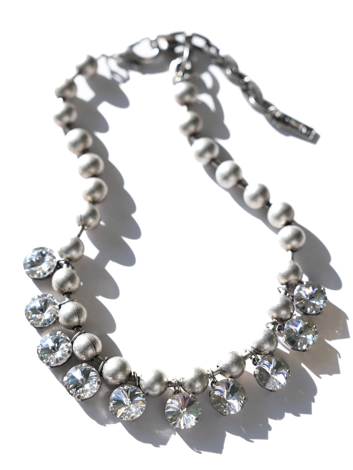 TOVA Anya Necklace in Antique Silver Clear - Freckled Poppy