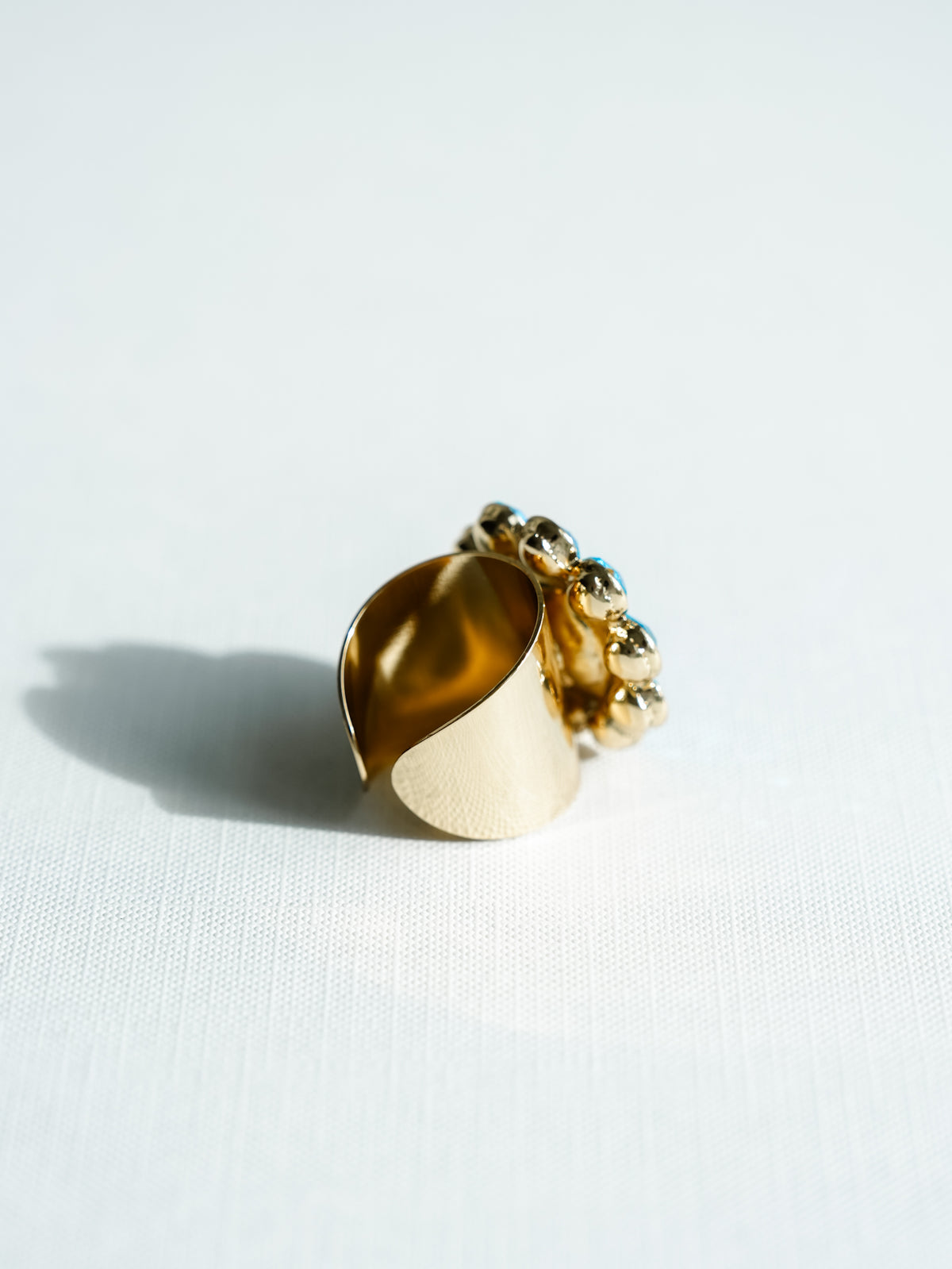 Sienna Peony Crystal Ring In Aqua Blue