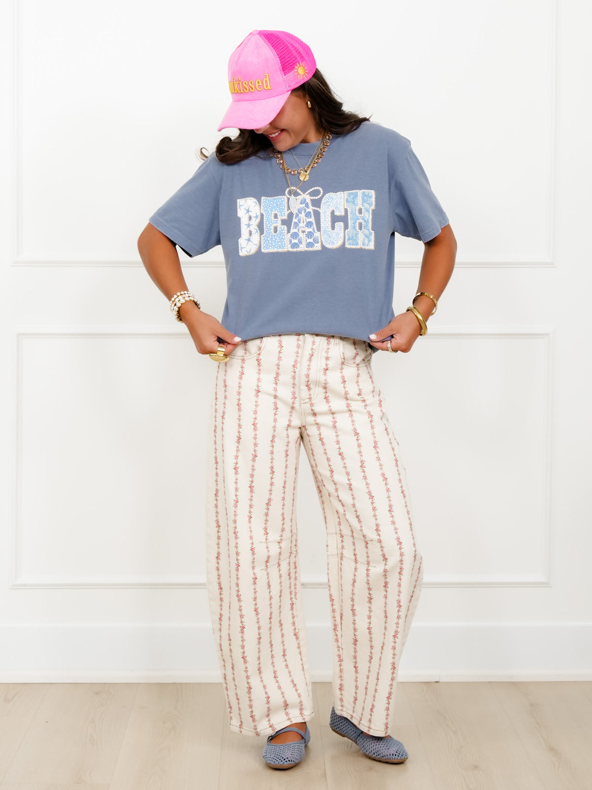 Plus/Reg Short Sleeve Beach Graphic Tee - Freckled Poppy