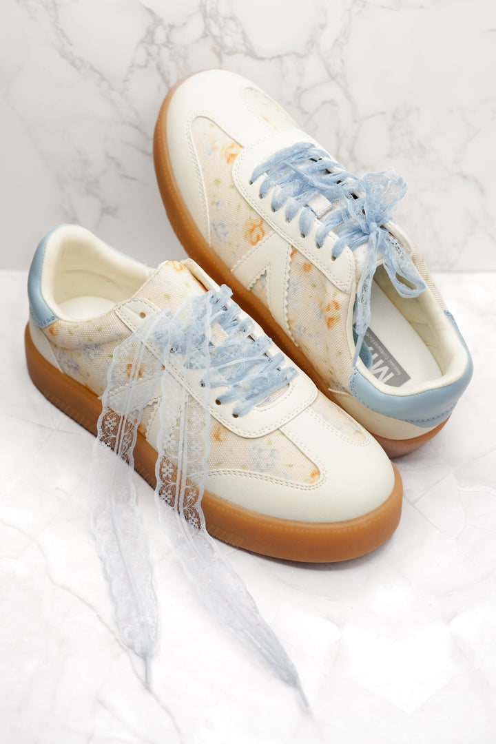 MIA Floral Print Mixed Material Sneaker - Freckled Poppy
