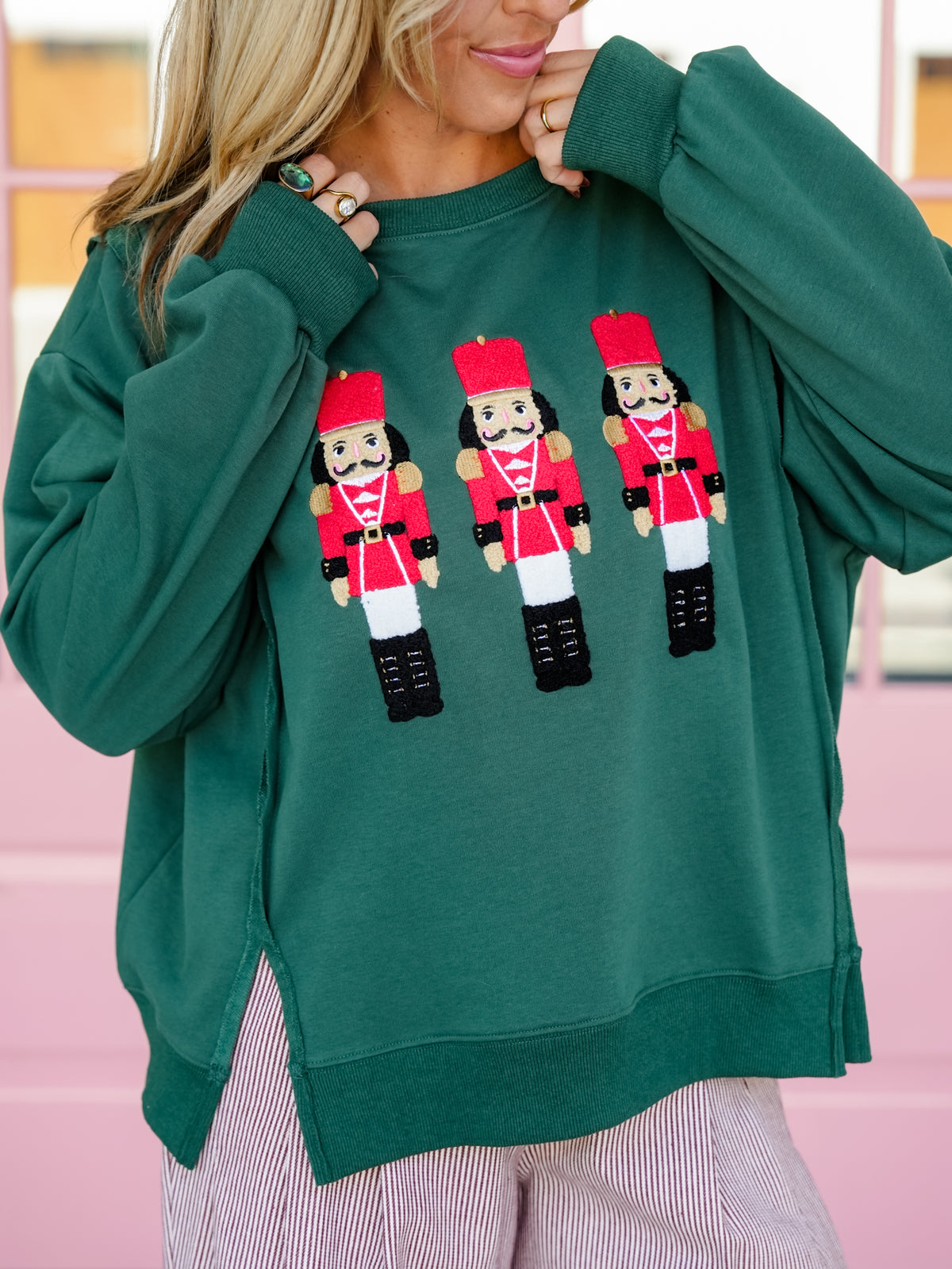 Nutcracker Embroidered Christmas Sweatshirt