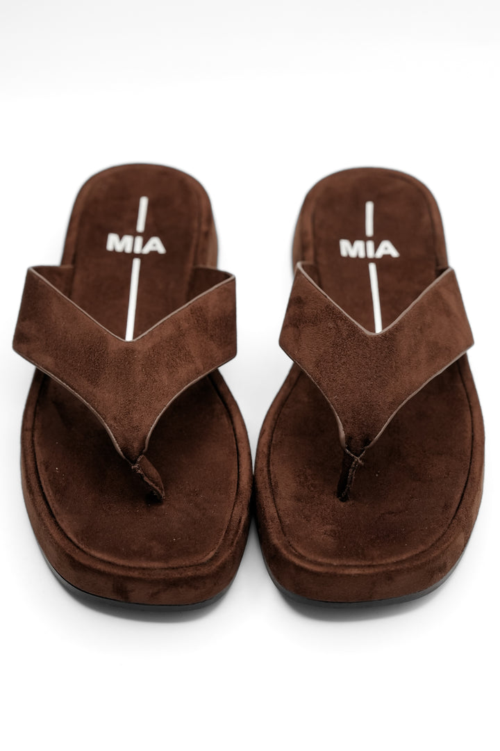 MIA Vegan Leather Thong Platform Slide - Freckled Poppy