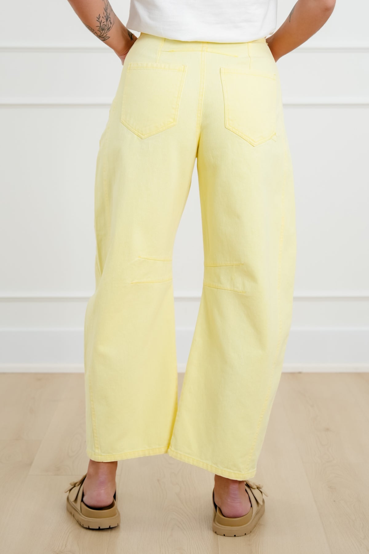 Restock! Wash High Waist Barrel Pants with Belt - Freckled Poppy