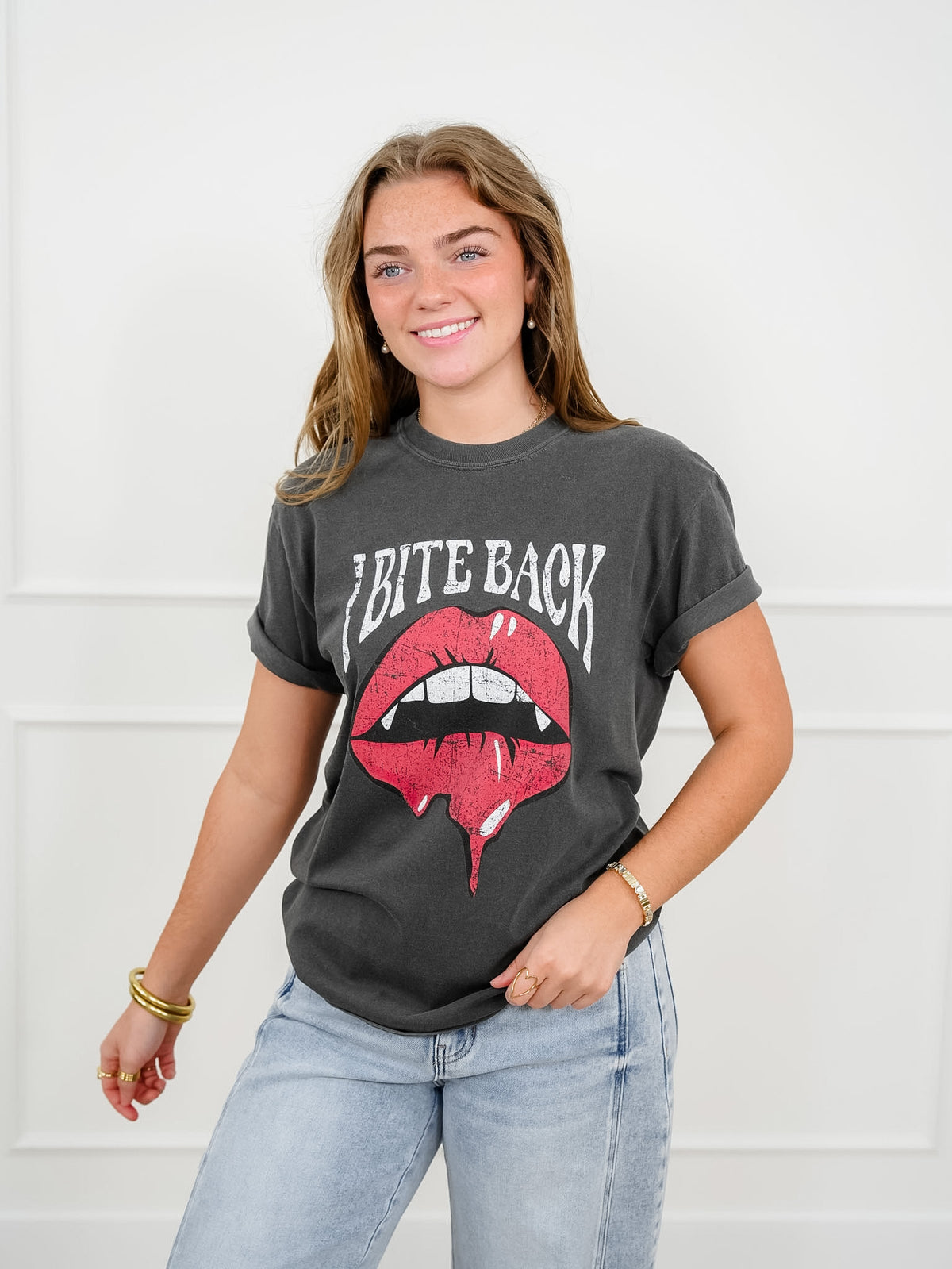 Plus/Reg Short Sleeve I Bite Back Graphic Tee - Freckled Poppy