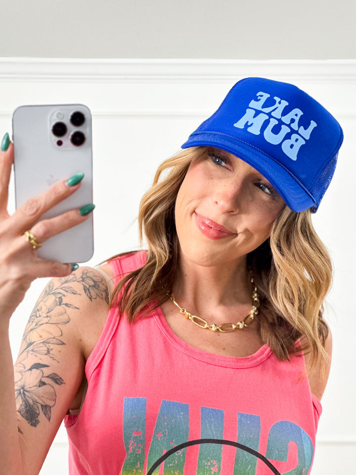 Lake Bum Trucker Hat - Freckled Poppy