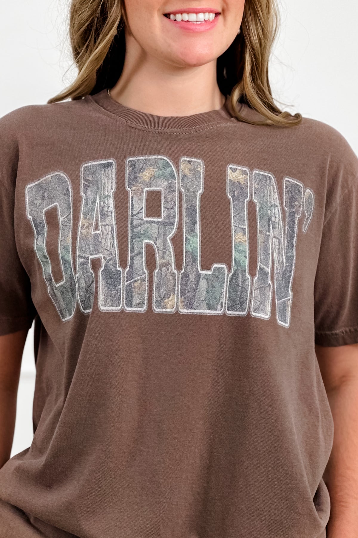 Plus/Reg Short Sleeve "Darlin'" Graphic Tee - Freckled Poppy