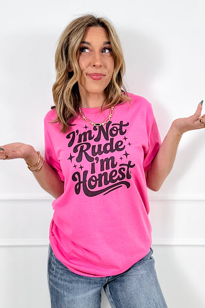 Plus/Reg Short Sleeve "I'm Not Rude, I'm Honest" Graphic Tee - Freckled Poppy