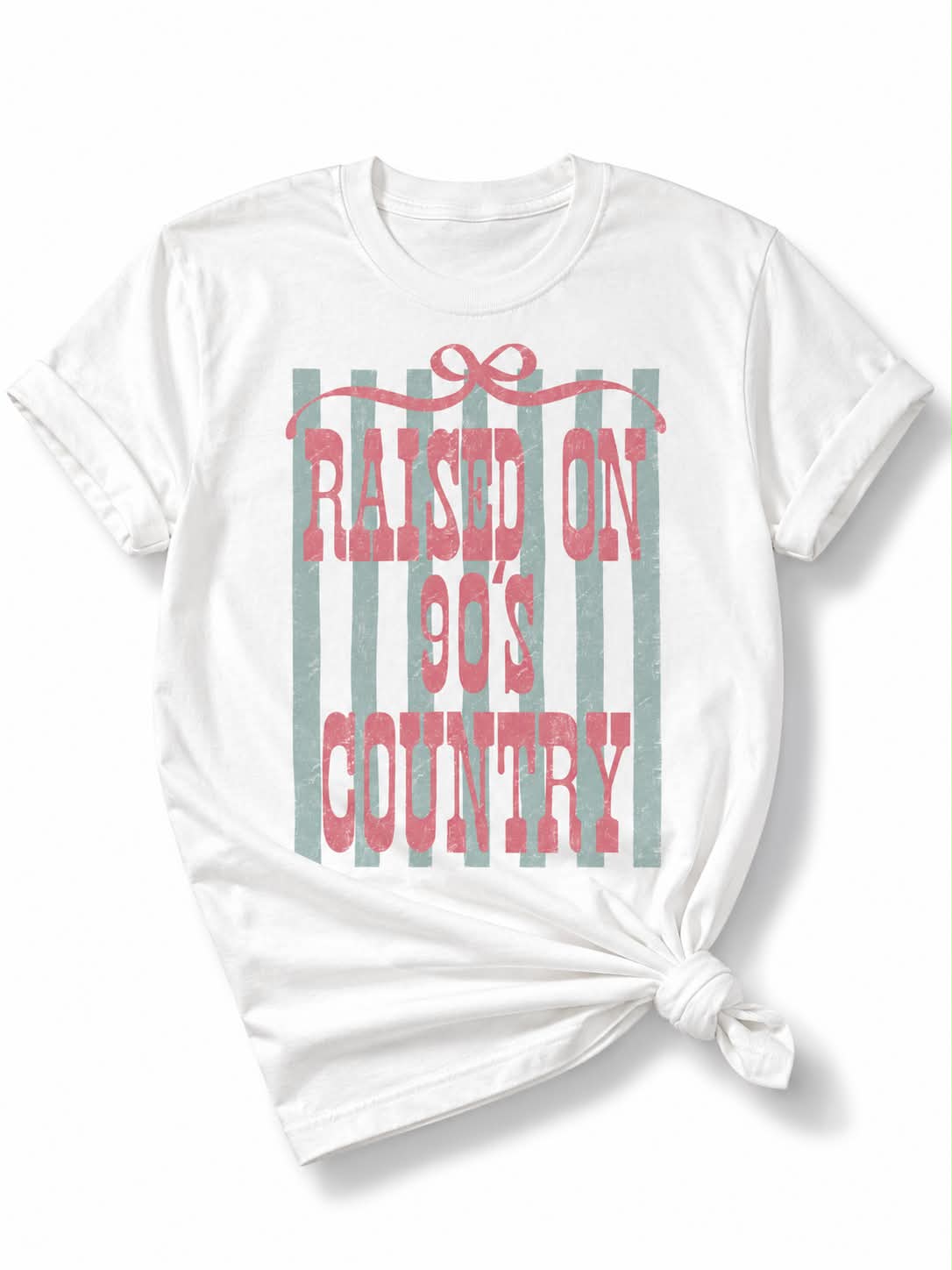 Plus/Reg Short Sleeve "Raised On 90's Country" Graphic Tee - Freckled Poppy