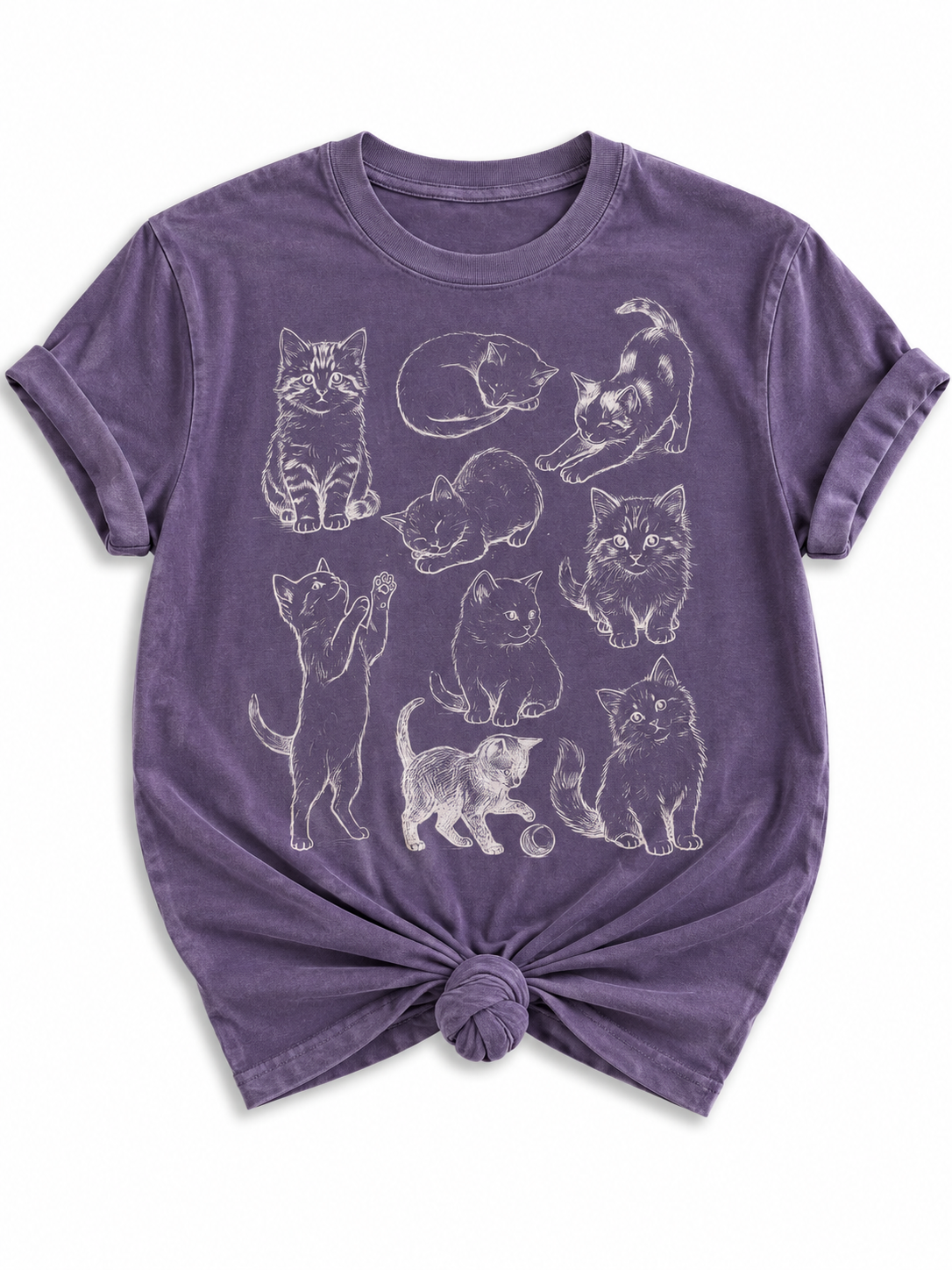 Plus/Reg Short Sleeve Kitty Cats Graphic Tee