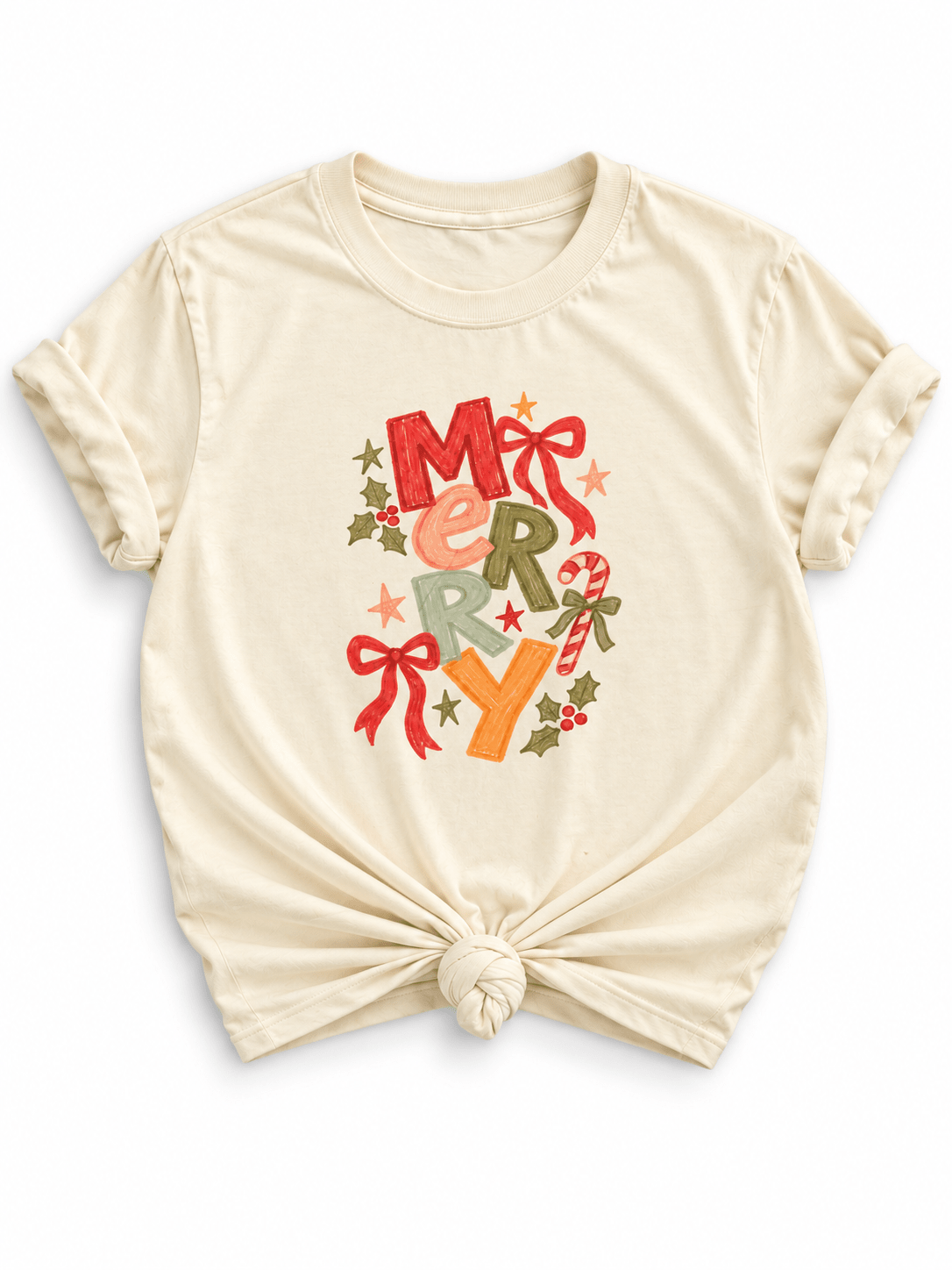 Plus/Reg Short Sleeve "Merry" Christmas Graphic Tee