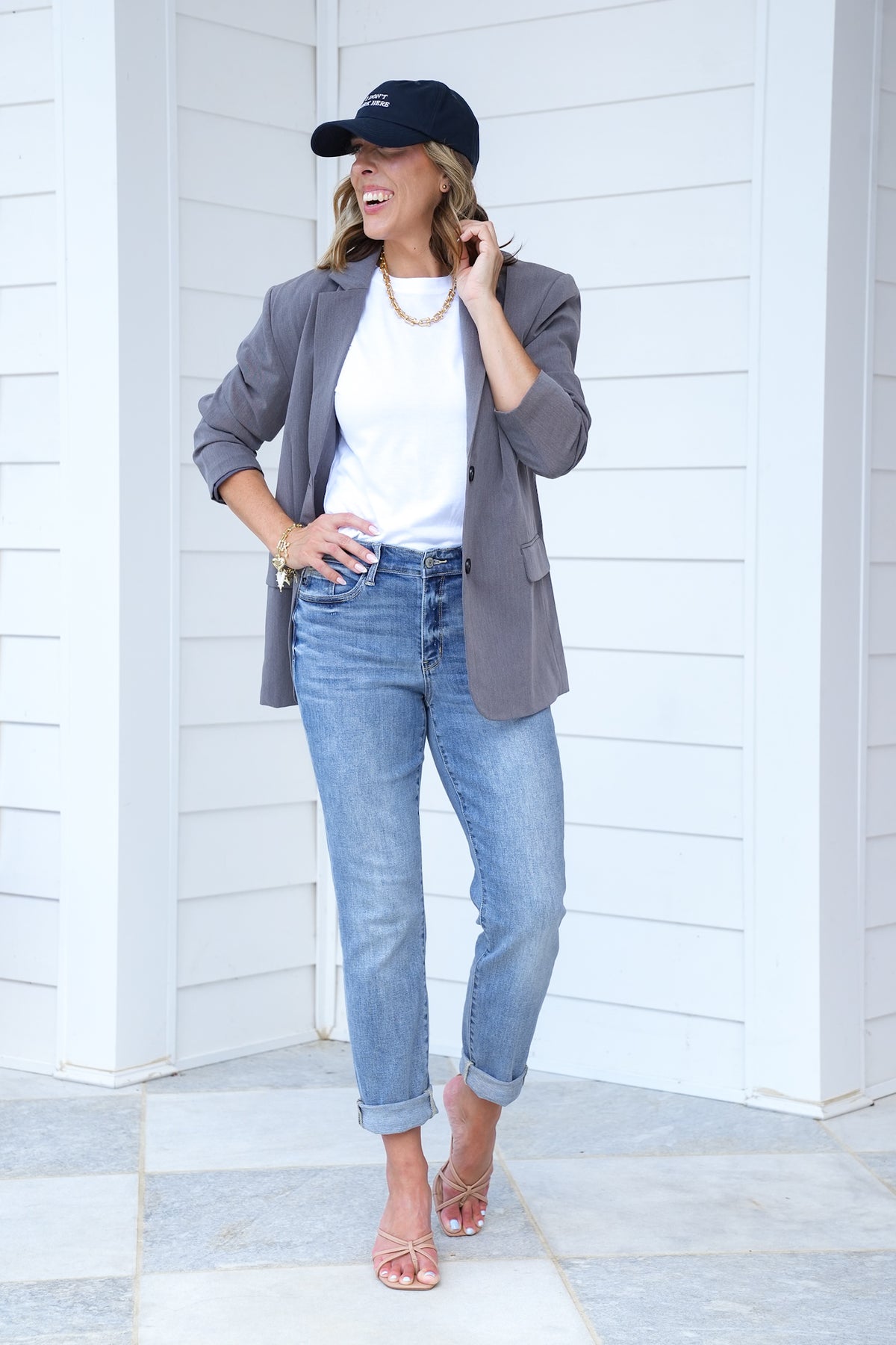 Judy Blue Work From Home Mid Rise Bleach Washed Boyfriends - Freckled Poppy