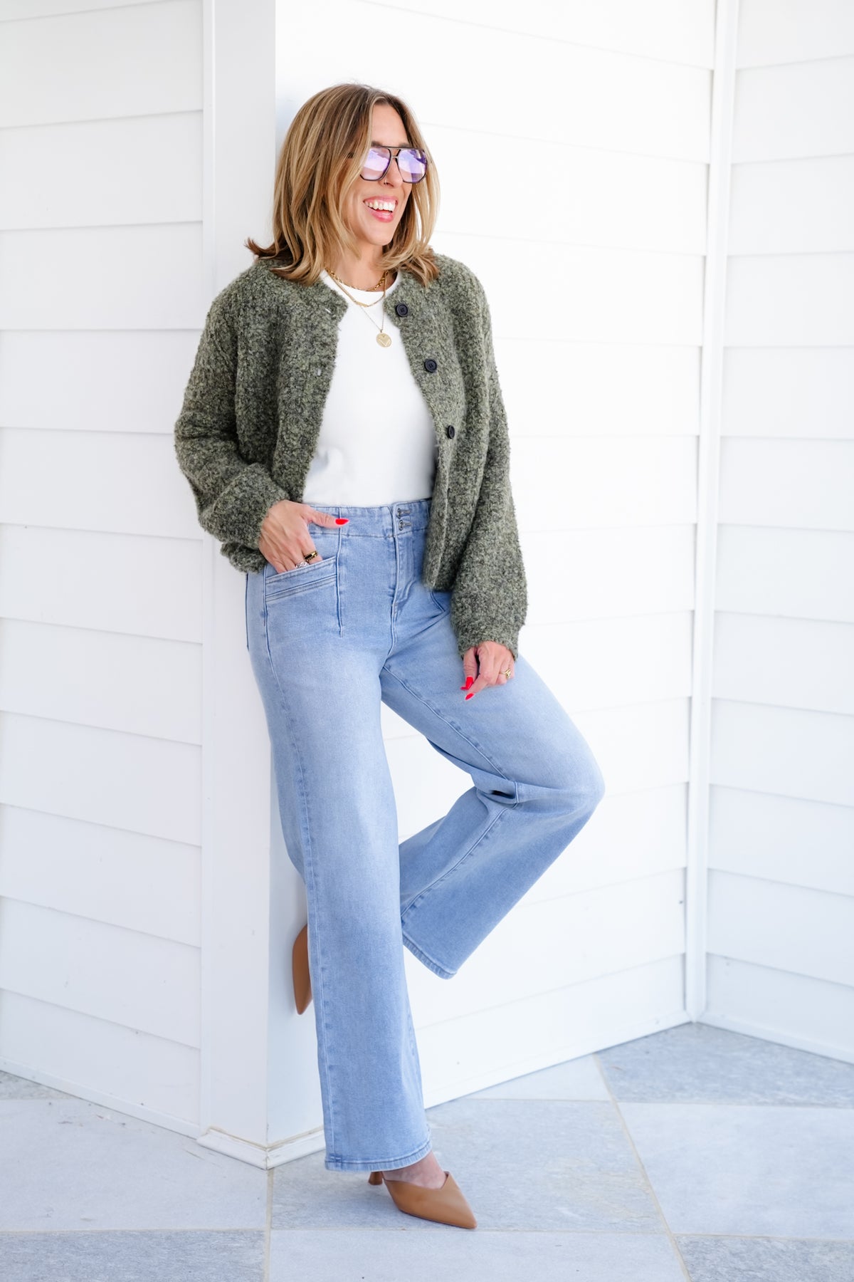 Mica High Rise Light Wash Wide Leg Jeans - Freckled Poppy