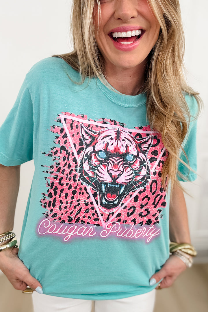 Plus/Reg Short Sleeve "Cougar Puberty" Graphic Tee - Freckled Poppy