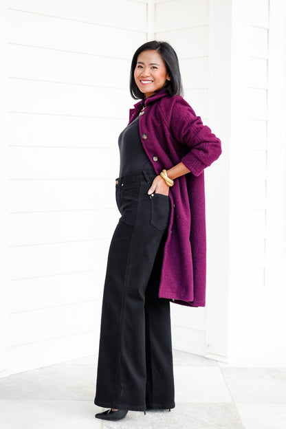 Judy Blue High Rise Black Retro Wide Leg Jeans - Freckled Poppy