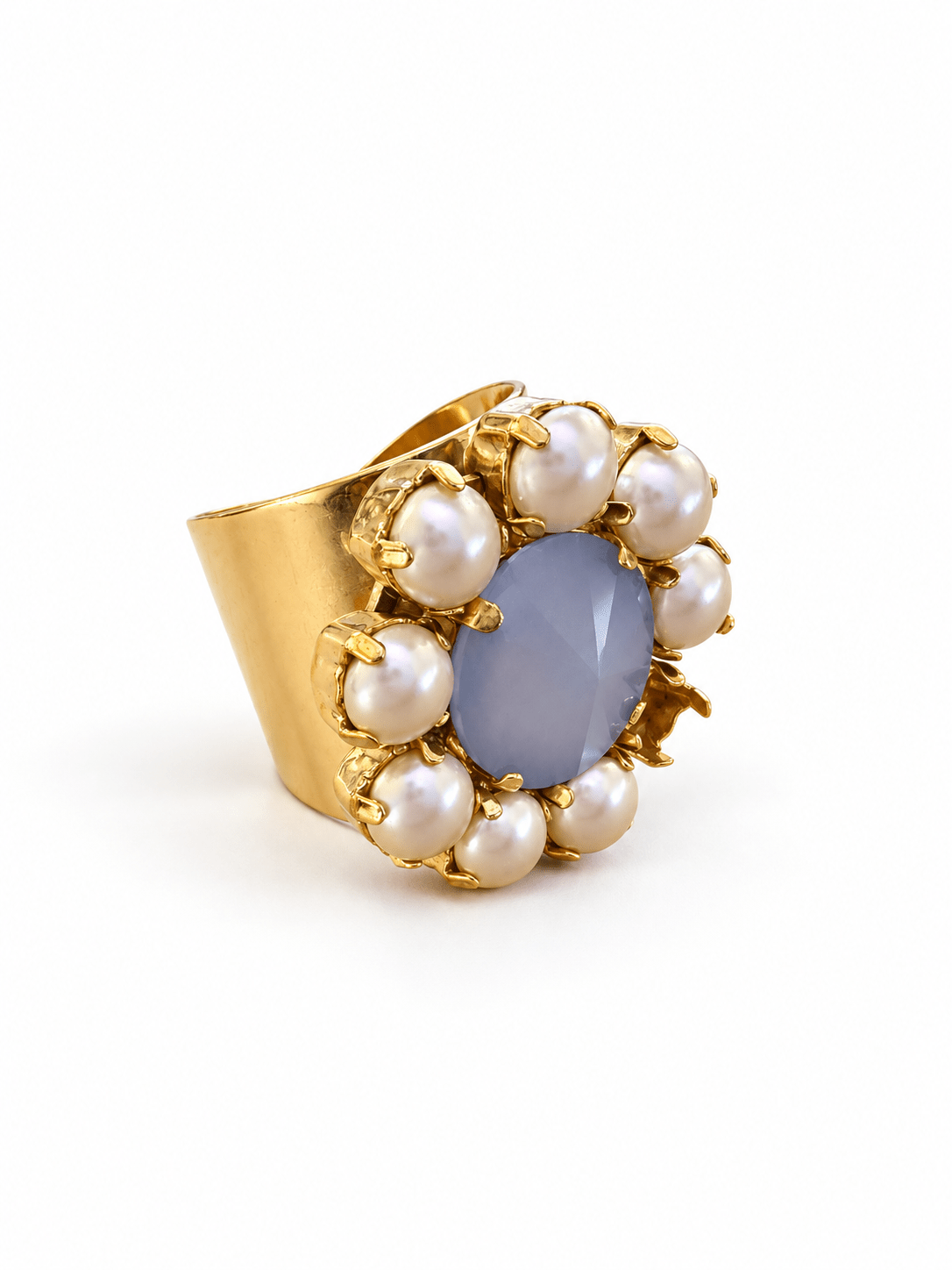 TOVA Twiggy Plus Crystal and Pearl Ring - Freckled Poppy
