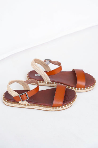 MIA Leather Strap Espadrille Sandals - Freckled Poppy