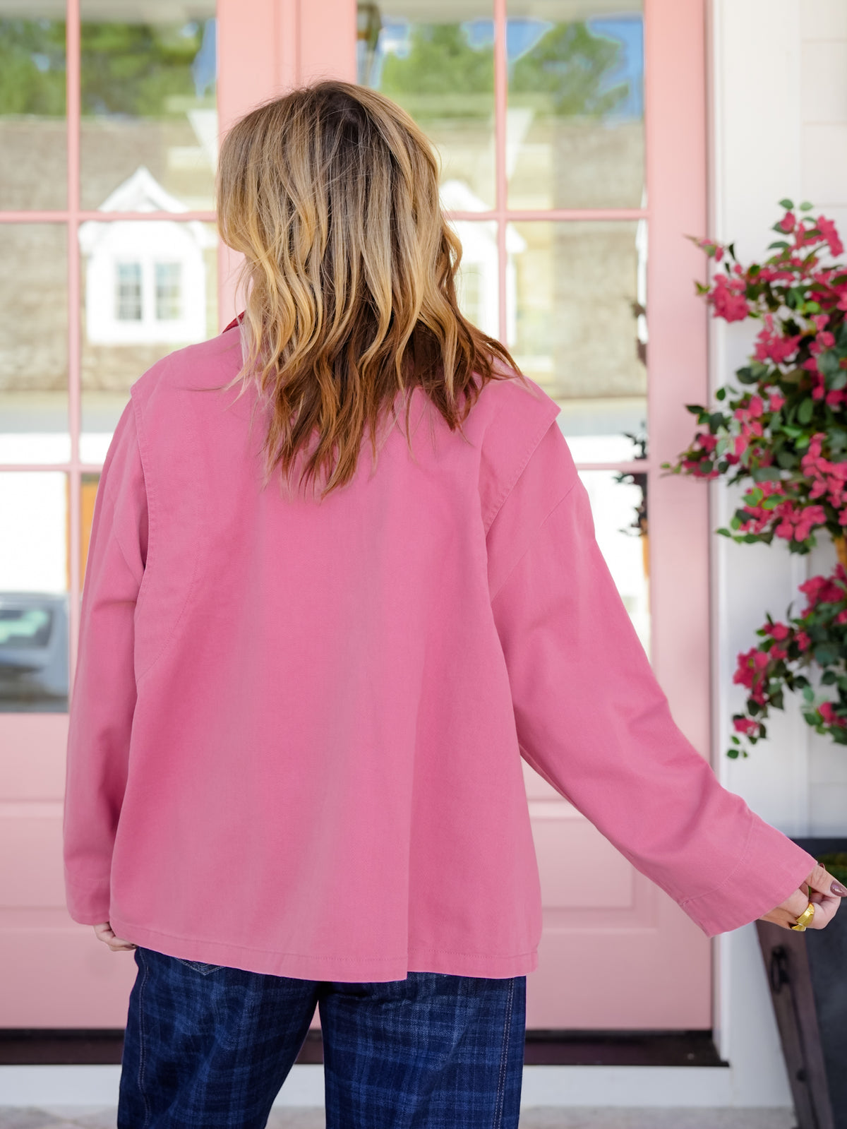 Twill Long Sleeve Utility Jacket - Freckled Poppy