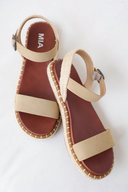 MIA Leather Strap Espadrille Sandals - Freckled Poppy