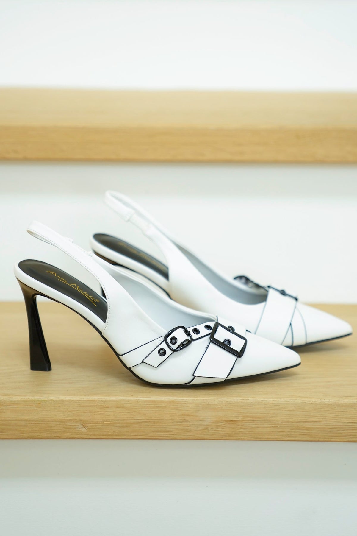 Vegan Leather Pointed Toe Slingback Heels - Freckled Poppy