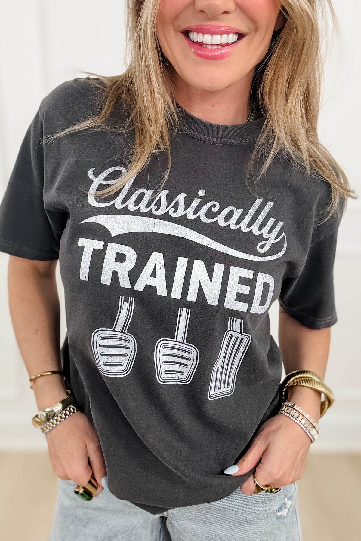 Plus/Reg Short Sleeve "Classically Trained" Graphic Tee - Freckled Poppy