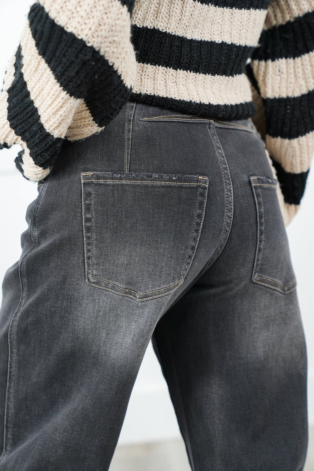 Restock! Mica Super High Rise Black Barrel Jeans