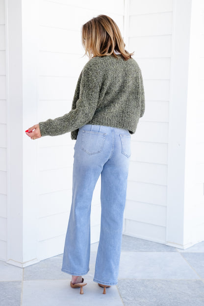 Mica High Rise Light Wash Wide Leg Jeans - Freckled Poppy
