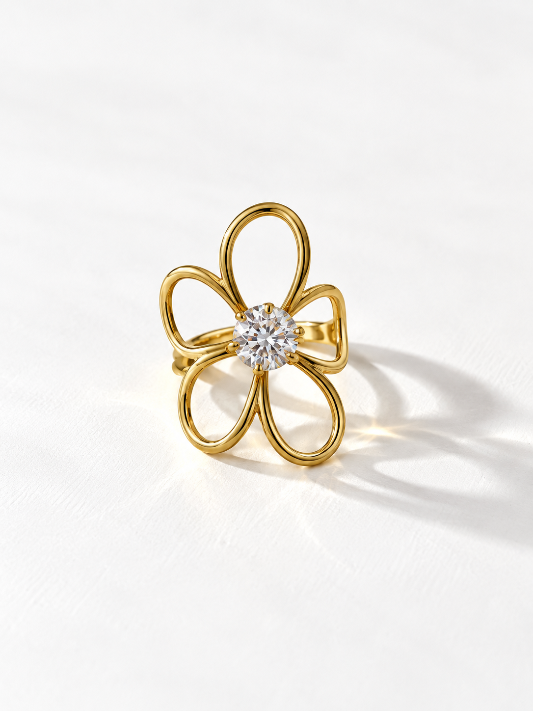 *restocking* Crystal Embellished Flower Ring - Freckled Poppy
