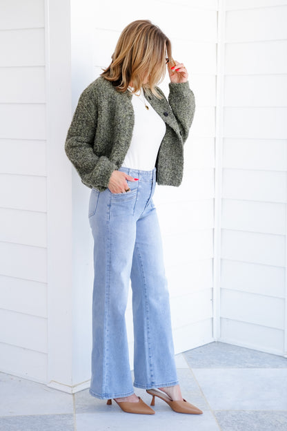 Mica High Rise Light Wash Wide Leg Jeans - Freckled Poppy