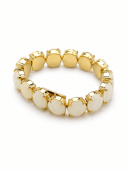TOVA Croatia Gold Plated Opal Stretch Bracelet - Freckled Poppy