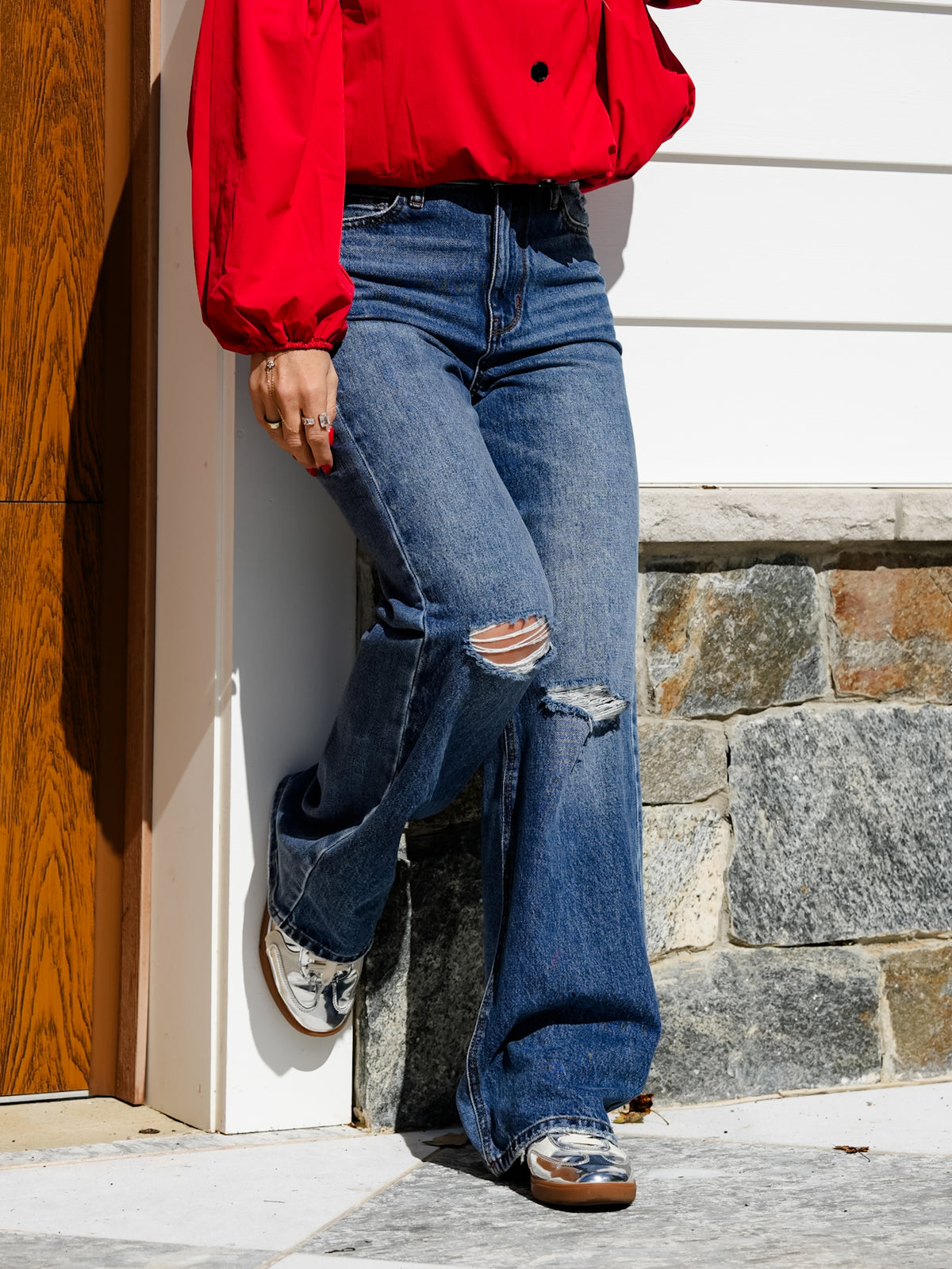 Judy Blue High Rise Medium Wash Rigid Magic Brenda Straight Leg Jeans With Bandana Loop