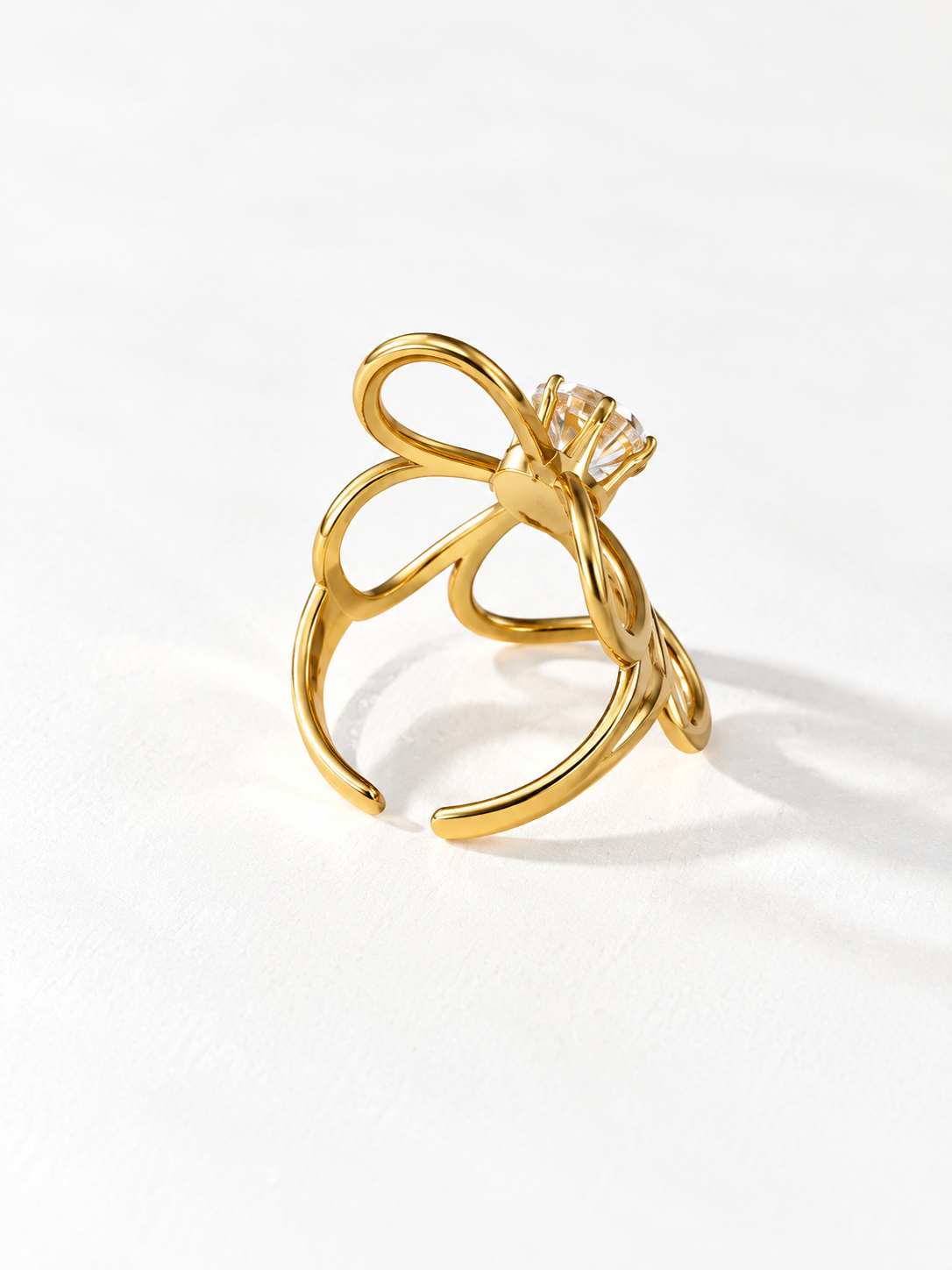 *restocking* Crystal Embellished Flower Ring - Freckled Poppy