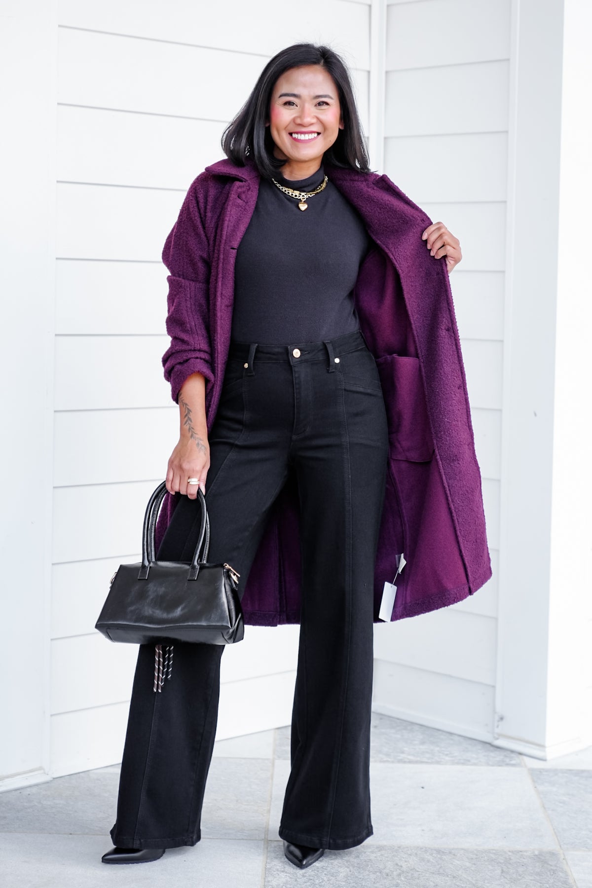 Judy Blue High Rise Black Retro Wide Leg Jeans - Freckled Poppy