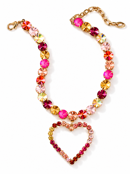 SIENNA by Tova Lovely Large Heart Necklace In Sunset Glow