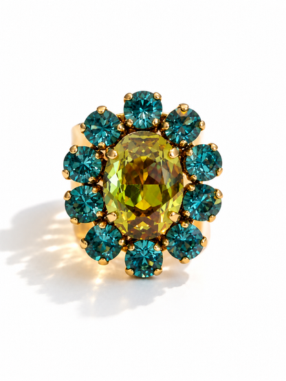 TOVA Edith Crystal Oval Ring