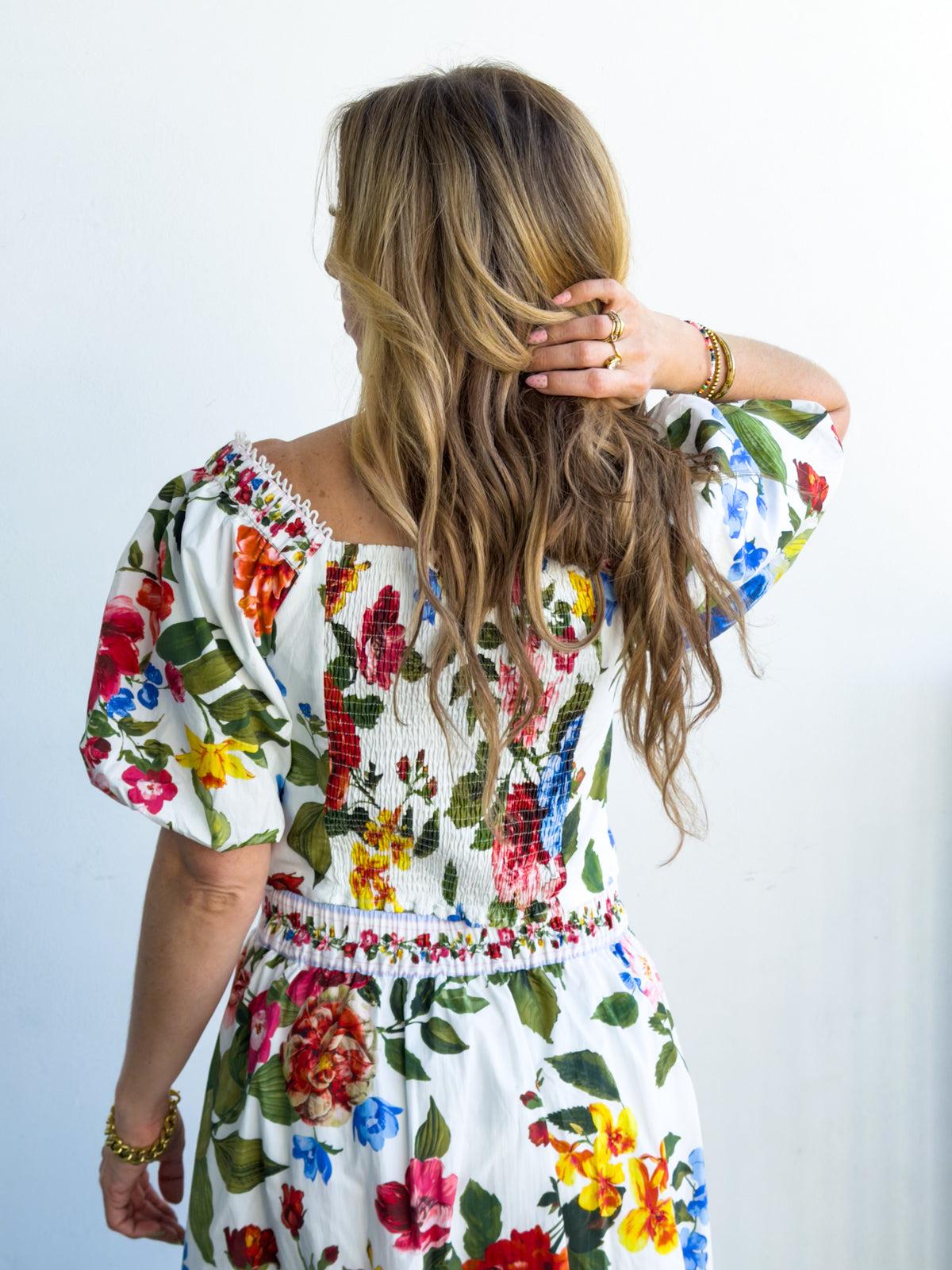 Floral Border Print Midi Skirt with Pockets - Freckled Poppy