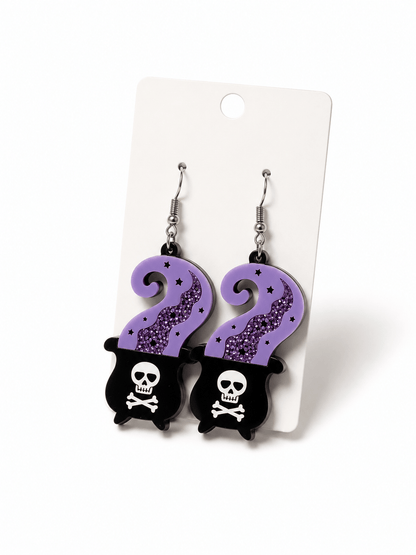 Halloween Acrylic Statement Dangle Earrings - Freckled Poppy
