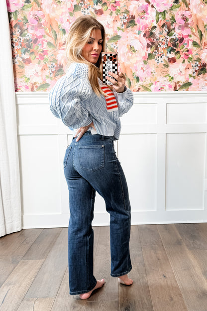 Restock! PETITE/REG Judy Blue My Obsession Dark Wash Mid Rise Tummy Control Classic Straight Leg Jeans