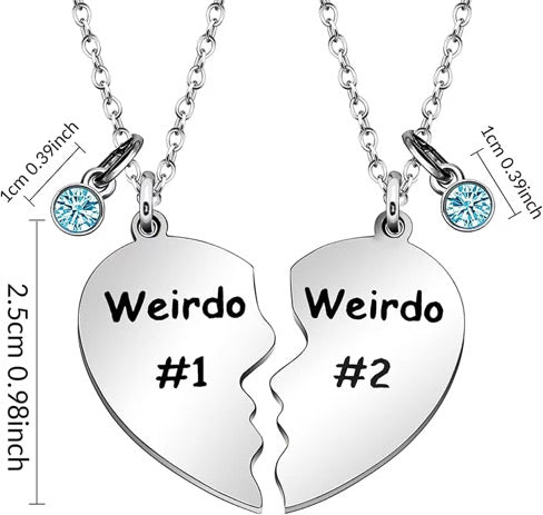 Weirdo Besties Necklace - Freckled Poppy
