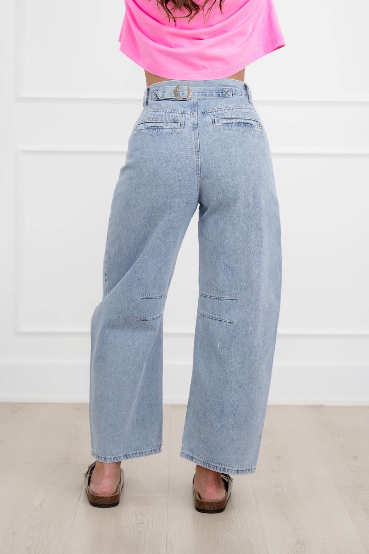 Restocks! Light Wash High Rise Barrel Jeans - Freckled Poppy