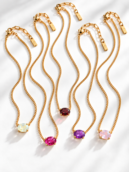 TOVA Iza Crystal Necklace - Freckled Poppy